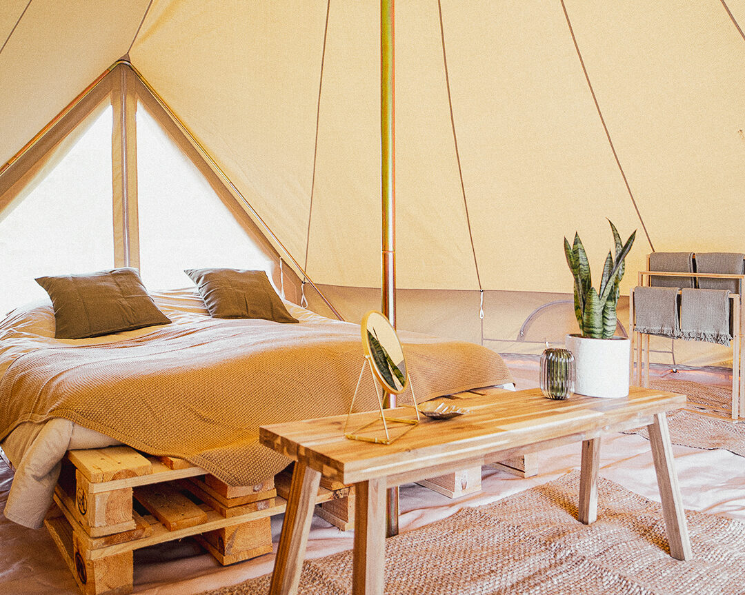 After a packraft trail, a beautiful Glamping tent